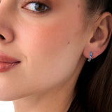 14K Prong Set London Blue Topaz Half Hoops Ferkos Fine Jewelry