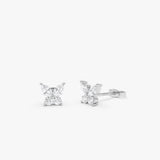 14k Marquise and Round Diamond Butterfly Studs 14k White Gold Ferkos Fine Jewelry