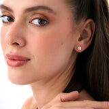 14k Baguette and Round Illusion Setting Diamond Studs Ferkos Fine Jewelry