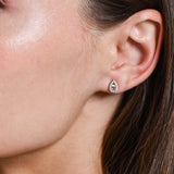 14k Baguette and Round Diamond Pear Studs Ferkos Fine Jewelry