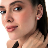 14k Diamond Petal Halo Stud Earrings Ferkos Fine Jewelry