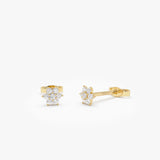 14k Diamond Floral Cluster Stud Earrings 14k Gold Ferkos Fine Jewelry