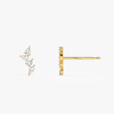 14k Diamond Vine Stud Earrings Ferkos Fine Jewelry