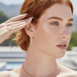 14k Long Diamond Drop Earrings Ferkos Fine Jewelry