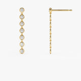 14k Long Diamond Drop Earrings Ferkos Fine Jewelry