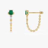 14k Emerald Cut Drop Linked Earrings Ferkos Fine Jewelry