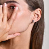 14k Princess Cut Sapphire and Diamond Stud Earrings Ferkos Fine Jewelry