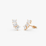 1.20 Ctw Lab Grown Emerald Cut Diamond Stud Earrings - Alba Ferkos Fine Jewelry