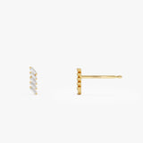 14k Gold Geometric Baguette Diamond Studs Ferkos Fine Jewelry