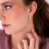 1.60 Ctw 14k Prong Setting Emerald Cut Lab Grown Diamond Dangling Stud Earrings - Alia Ferkos Fine Jewelry