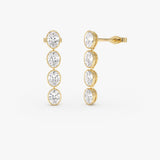 1.60 Ctw 14k Bezel Setting Oval Shape Lab Grown Diamond Dangling Stud Earrings - Bia 14k Gold Ferkos Fine Jewelry