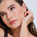 1.00 ctw 14k Lab Grown Oval Shaped Diamond Double Bezel Stud Earrings - Elia Ferkos Fine Jewelry