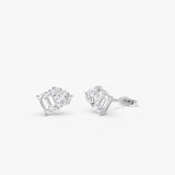 1.80 ctw 14k Toi et Moi Lab Grown Diamond Studs - Gemma 14k White Gold Ferkos Fine Jewelry
