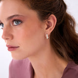 14k Diamond Pave Huggie Earrings Square Gold Hoops Ferkos Fine Jewelry