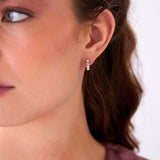 14k Diamond Hoop Earrings Gold Huggies with Mixed Cuts Ferkos Fine Jewelry