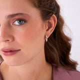 0.65 ctw 14k Marquise & Round Cut Lab Grown Diamond Hoop Earrings - Illaria Ferkos Fine Jewelry