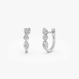 0.65 ctw 14k Marquise & Round Cut Lab Grown Diamond Hoop Earrings - Illaria 14k White Gold Ferkos Fine Jewelry
