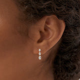 2.00 Ctw 14k Oval Shape Lab Grown Diamond Dangling Earrings - Zara Ferkos Fine Jewelry