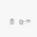 1.00 Ctw 14k Asscher Cut Lab Grown Diamond Stud Earrings - Jovia 14k White Gold Ferkos Fine Jewelry