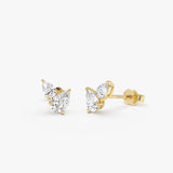 1.05 CTW 14k Lab Grown Double Pear Shape Studs - Kira 14k Gold Ferkos Fine Jewelry