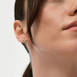 14k Gold Two Tone Modern Diamond Earrings Ferkos Fine Jewelry