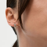 14k Gold Two Tone Modern Diamond Earrings Ferkos Fine Jewelry