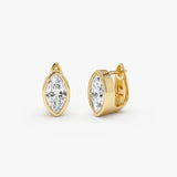 1.55 Ctw 14k Lab Grown Marquise Diamond Bezel Statement Earrings - Hala 14k Gold Ferkos Fine Jewelry