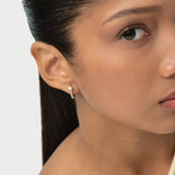 14K Lab Grown Round Diamond Pavé Hoop Earrings - Sasha Ferkos Fine Jewelry