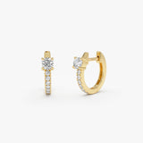 14K Lab Grown Round Diamond Pavé Hoop Earrings - Sasha 14k Gold Ferkos Fine Jewelry