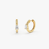 14K Pear Lab Grown Diamond Hoop Earrings - Hina 14k Gold Ferkos Fine Jewelry