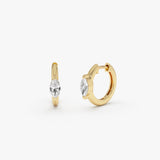 14K Marquise Lab Grown Diamond Hoop Earrings - Kiku 14k Gold Ferkos Fine Jewelry