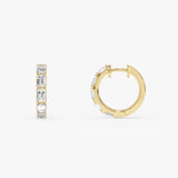 1.95 Ctw 14K Emerald Cut Lab Grown Diamond Hoop Earrings - Nori Ferkos Fine Jewelry