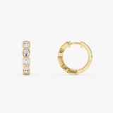 1.65 Ctw 14K Mixed Shape Lab Grown Diamond Hoop Earrings - Bora Ferkos Fine Jewelry