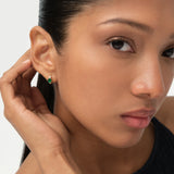 14K Emerald Diamond Huggie Earrings - Tiana Ferkos Fine Jewelry