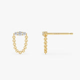 14k Trio Diamond Chain Drop Earrings Ferkos Fine Jewelry