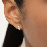 0.65 CTW 14k Pear Shape Lab Grown Diamond Huggie Earrings - Nil Ferkos Fine Jewelry