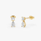 0.90 14K Lab Grown Pear Drop Diamond Earrings - Caira 14k Gold Ferkos Fine Jewelry