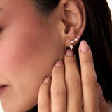14k Pear Shape Lab Grown Diamond Climber Earrings - Olga