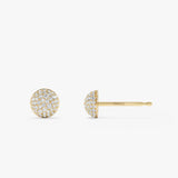 14K Round Natural Diamond Dome Stud Earrings Ferkos Fine Jewelry