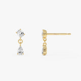 14K Pear and Oval Lab Grown Diamond Earrings - Roya Ferkos Fine Jewelry