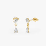 14K Pear and Oval Lab Grown Diamond Earrings - Roya 14k Gold Ferkos Fine Jewelry
