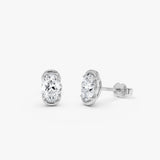 2 CTW 14K Oval Shape Lab Grown Diamond Studs - Trina 14k White Gold Ferkos Fine Jewelry