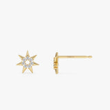 14K Gold Diamond Starburst Stud Earrings Ferkos Fine Jewelry
