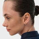 14K Bold Unique Diamond Hoop Earrings Ferkos Fine Jewelry