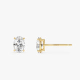 1.00 - 2.00 ctw 14k Classic Oval Shape Lab Grown Diamond Studs - Yarra Ferkos Fine Jewelry