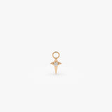 14K Diamond Northstar Hoop Charm 14K Rose Gold Ferkos Fine Jewelry
