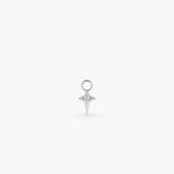 14K Diamond Northstar Hoop Charm 14K White Gold Ferkos Fine Jewelry