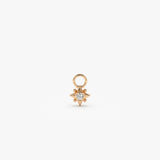 14k Diamond Starburst Hoop Charm 14K Rose Gold Ferkos Fine Jewelry