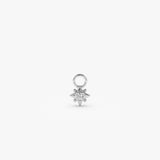 14k Diamond Starburst Hoop Charm 14K White Gold Ferkos Fine Jewelry