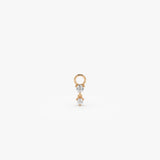 14k Diamond Dangle Hoop Charm 14K Rose Gold Ferkos Fine Jewelry
